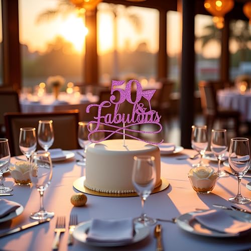 FmiyunEea 50 & fabelhafte Kuchendekoration zum 50. Geburtstag und goldene Hochzeit, 50 Stück von FmiyunEea