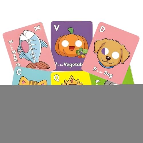 FmtwPhn Alphabetkarten, 26 Stück Lernkarten mit Buchstaben, Pädagogisches Tier-Spielzeug als Lernspiel für Kinder von 3 bis 6 Jahren von FmtwPhn