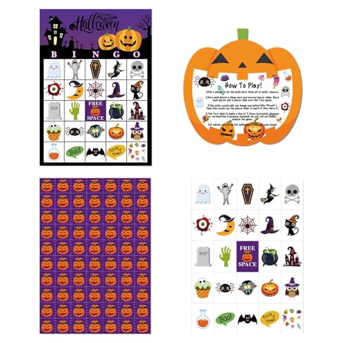 FmtwPhn Spaß Kartenspiele, 24 Spieler Reisespiele, Gesellschaftsspiele Geschenkidee Für Kinder Halloween Bingo Zu Hause Schule Camping Reisen Und Feste FmtwPhn Spaß Kartenspiele, 24 Spieler Reisespiele, Gesellschaftsspiele Geschenkidee Für Kinder Halloween Bingo Zu Hause Schule Camping Reisen Und Feste von FmtwPhn