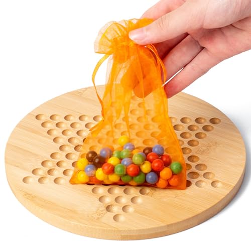 Chinese Checkers Game Set - Familienstrategie Spielzeug Klassisches Holzbrett | 6-Spieler-Spiel Im Vintage-Stil Mit Glasmurmeln, Bildungstafel-Unterhaltungs-Kit Für Freunde, 7,87 X 0,47 Zoll Chinese Checkers Game Set - Familienstrategie Spielzeug Klassisches Holzbrett | 6-Spieler-Spiel Im Vintage-Stil Mit Glasmurmeln, Bildungstafel-Unterhaltungs-Kit Für Freunde, 7,87 X 0,47 Zoll von Fmzrbnih