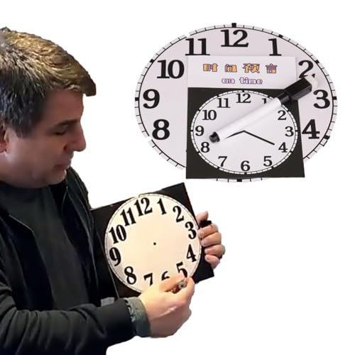 Fmzrbnih Magier Uhr Prop - Magier Anfänger Requisiten, tragbarer Uhr Zaubertrick | Kreative Schreibuhrs Zauberer Zeitvorhersage -Trick, Magier Performance Clock für Partys, Sammeln, Bühne von Fmzrbnih
