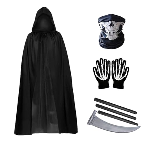Fmzrbnih Vampirumhang | Halloween-Umhang mit Kapuze, Party-Umhang, verstellbare Roben mit Handschuhen, Unisex-Kostüme, volle Länge, für Damen, Herren, Zauberer, Erwachsene von Fmzrbnih