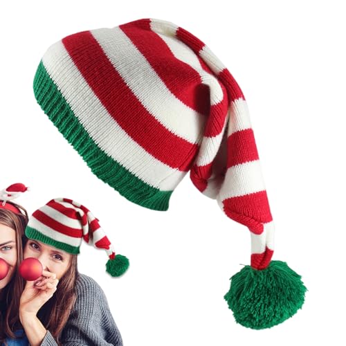 Gestrickte Weihnachtsmütze | Festlicher Weihnachtsmann Strickmütze, Bunte Bequeme Festliche Mütze Für Die ganze Familie Outdoor Aktivitäten Versammlungen von Fmzrbnih