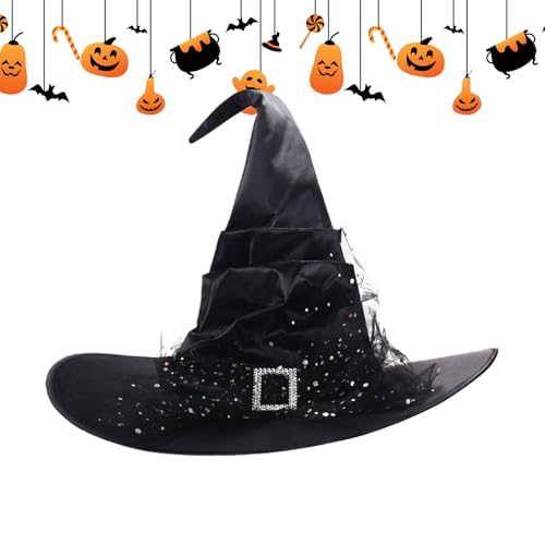 Hexenhut Kostüm | Damen Hexenhut Halloween | Originelle Festdekoration Für Innen Außen Gartenbereich Maskenball von Fmzrbnih