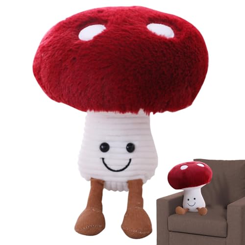 Pilzplüsch - Weiche Plüschpuppe, bequemes Plüschspielzeug, Mehrzweckgefüllter rotes Pilzkissen | Baby Plüschspielzeug plushieKissen Sofa Kissen Dekoration Süßes Plüschkissen für Wohnzimmer Kinder von Fmzrbnih