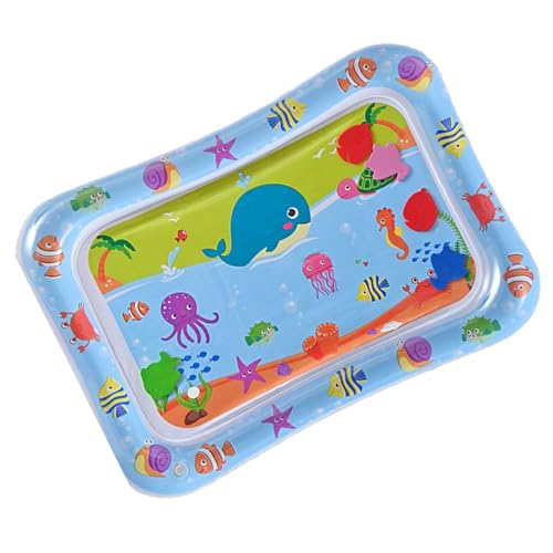 Wasser-Sensorik-Spielmatte – Aufblasbare Sensorik-Spielmatten | Multifunktionales Sommer-Wasser-Sensorik-Pad, Multipurpose Entwicklungsförderndes Spielzeug Mit Fisch Für Babys (69,9 X 49,9 Cm) von Fmzrbnih