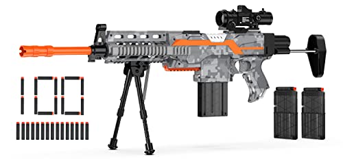 Elektrische Spielzeug Pistole Gun Sniper für Kinder, 3 Mode Automatisch Toy Foam Blaster mit Scope, 2 Magazin 100 Darts,Elektrisch Spielzeug-Scharfschützengewehr für Kinder ab 6 7 8 9 10 Jahren Elektrische Spielzeug Pistole Gun Sniper für Kinder, 3 Mode Automatisch Toy Foam Blaster mit Scope, 2 Magazin 100 Darts,Elektrisch Spielzeug-Scharfschützengewehr für Kinder ab 6 7 8 9 10 Jahren von FoMass