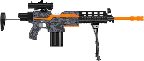 Elektrisches Spielzeuggewehr für Nerf-Scharfschützen mit Zielfernrohr – 3 Schussmodi, wiederaufladbarer Schaumstoff-Blaster mit Zweibein, 2 Magazine, 100 Darts Elektrisches Spielzeuggewehr für Nerf-Scharfschützen mit Zielfernrohr – 3 Schussmodi, wiederaufladbarer Schaumstoff-Blaster mit Zweibein, 2 Magazine, 100 Darts von FoMass