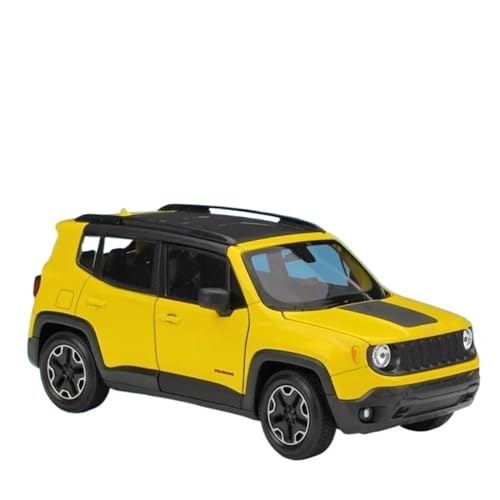 Motorfahrzeuge Replika Auto 1:24 Für Jeep Renegade Trailhawk SUV Legierung Auto Modell Druckguss Metall Geländefahrzeuge Simulation Originalgetreue Nachbildung (Color : Yellow) von FoRes