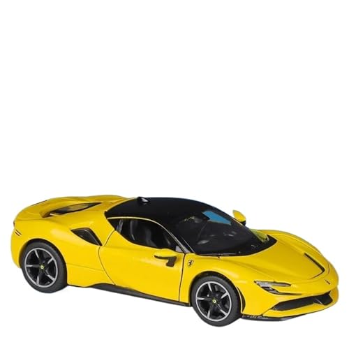 Motorfahrzeuge Replika Auto 1:32 Für Ferrari SF90 Legierung Sportwagen Modell Diecast Metall Fahrzeuge Sound Und Licht Sammlung Geschenk Originalgetreue Nachbildung (Color : Yellow) von FoRes