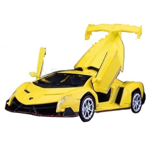 Motorfahrzeuge Replika Auto 1:32 Für Lamborghini Veneno Legierung Sportwagen Modell Diecast Fahrzeug Metall Simulation Sound Und Licht Originalgetreue Nachbildung (Color : Yellow) von FoRes