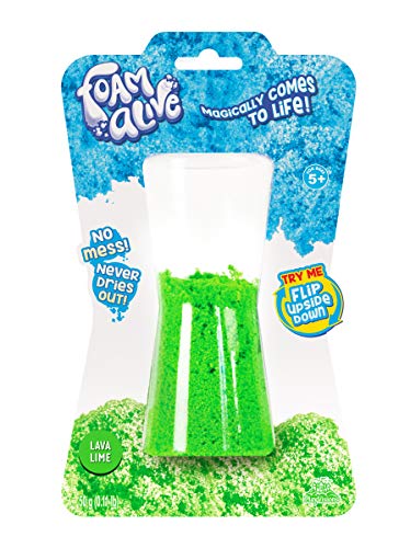 Foam Alive 36581 - Fluffiger Magie Schaum zum Kneten, Modellieren und Basteln, Inhalt 50 g, Knetschaum in Grün, Spielzeug Knete & Modelliermasse für Kinder ab 3 Jahre, Spielschaum trocknet nicht aus von Foam Alive