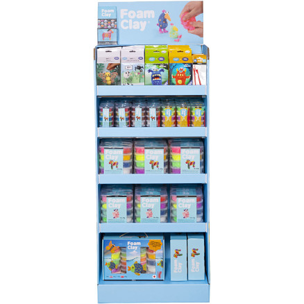 Standdisplay Foam Clay®, H 1560 mm, T 390 mm, B 580 mm, Sortierte Farben, 102 Teile/ 1 Pck von Foam Clay