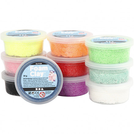 Foam Clay®, Farbenmix, Glitzer, 10x35g von Foam Clay