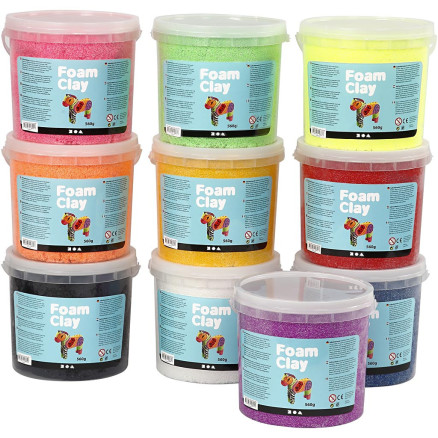 Foam Clay® , Sortierte Farben, 10x560 g/ 1 Pck von Foam Clay