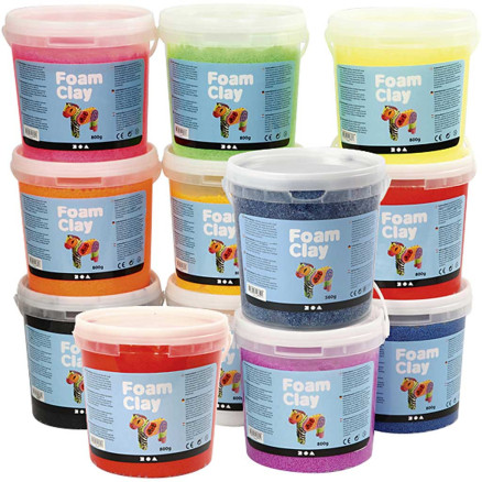 Foam Clay® , Inhalt kann variieren , Sortierte Farben, 12x560 g/ 1 Pck von Foam Clay