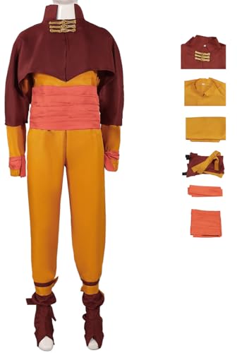 Foanja Aang Kostüm Kinder Verkleidung Avatar Aang Kung Fu Komplett Uniform mit Beinwärmer Anzug für Dress up Halloween Karneval Geburtstag Party Maskerade Fancy Costume von Foanja