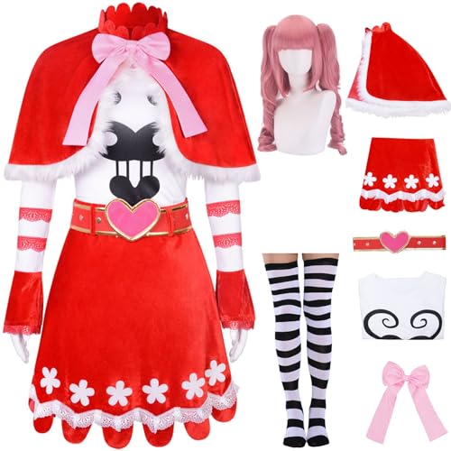 Foanja Perona Kostüm mit Cape Damen Cosplay Perona Anime Komplette Uniform Outfits für Erwachsene Verkleidung Halloween Weihnachten Karneval Maskerade Geburtstag Party Costume von Foanja