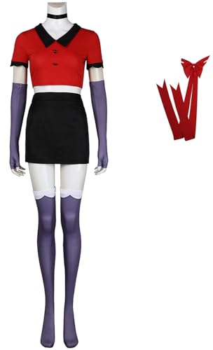 Foanja Vaggie Cosplay Kostüm Damen Verkleidung Hazbin Hotel Demon Vaggie Komplett Uniform mit Kopfbedeckung Anuzg für Fancy Dress up Halloween Karneval Geburtstag Party Maskerade Costume Foanja Vaggie Cosplay Kostüm Damen Verkleidung Hazbin Hotel Demon Vaggie Komplett Uniform mit Kopfbedeckung Anuzg für Fancy Dress up Halloween Karneval Geburtstag Party Maskerade Costume von Foanja