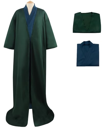 Foanja Voldemort Kostüm Herren Verkleidung Death Eeaters Dark Wizard Zauberer Lord Voldemort Anzug mit Zauberstab für Halloween Karneval Geburtstag Party Maskerade Fancy Costume von Foanja