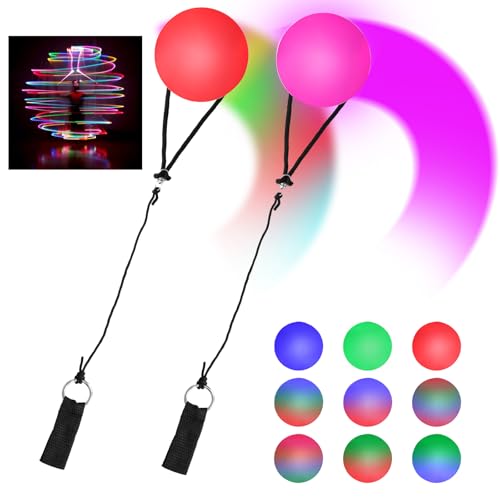 Focenat 2 Stück Jonglierbälle Leuchtend,Leuchtball,LED Poi Bälle,Leuchtendes Spielzeug,Leuchtbälle für Kinder,Leucht Ball mit Regenbogen Farben und Strobe-Effek,für Fitness,Tanz,Kinderspielzeug Focenat 2 Stück Jonglierbälle Leuchtend,Leuchtball,LED Poi Bälle,Leuchtendes Spielzeug,Leuchtbälle für Kinder,Leucht Ball mit Regenbogen Farben und Strobe-Effek,für Fitness,Tanz,Kinderspielzeug von Focenat