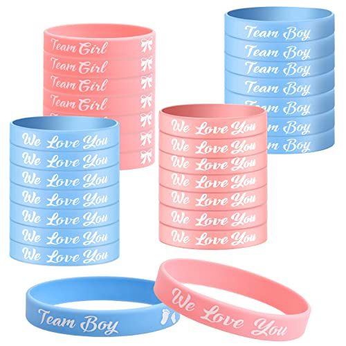 Focenat 30 Stück Gender Reveal Silikon Armbänder, Geschlecht Enthüllen Armbänder, Team Boy Team Girl Armbänder, Gender Reveal Party Spiele Deko für Baby Shower Geschlecht Verkündung Party Zubehör Focenat 30 Stück Gender Reveal Silikon Armbänder, Geschlecht Enthüllen Armbänder, Team Boy Team Girl Armbänder, Gender Reveal Party Spiele Deko für Baby Shower Geschlecht Verkündung Party Zubehör von Focenat