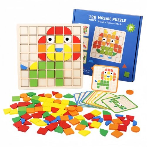 Focenat Holzpuzzle Kreative, Spielzeug Puzzle mit 120 Stück Intelligenz Bunte Bausteine, Holzpuzzle für Kleinkinder 3+ Jahren, Geschenk für Jungen und Mädchen, Kinder Pädagogisches Spielzeug Geschenk Focenat Holzpuzzle Kreative, Spielzeug Puzzle mit 120 Stück Intelligenz Bunte Bausteine, Holzpuzzle für Kleinkinder 3+ Jahren, Geschenk für Jungen und Mädchen, Kinder Pädagogisches Spielzeug Geschenk von Focenat