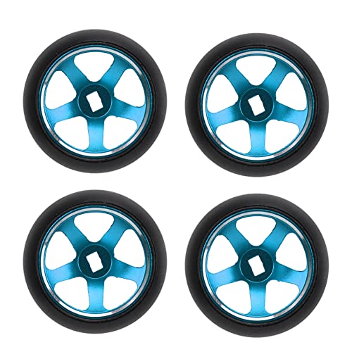 5-Speichen-Rad-Drift-Reifen, Aluminiumlegierung, Flexibles Fahren, Starke Dämpfung, Verschleißfeste RC-Drift-Autoreifen, 4 Stück Zum Austausch (Blue) von Focket