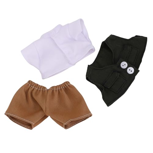 Focket 17 cm Puppenkleidung, Stofffaser-Weste im Gentleman-Stil, Hemd, Hose, 3-teiliges Set für einen einzigartigen eleganten Look, Puppenkleidungsset als Ersatz Focket 17 cm Puppenkleidung, Stofffaser-Weste im Gentleman-Stil, Hemd, Hose, 3-teiliges Set für einen einzigartigen eleganten Look, Puppenkleidungsset als Ersatz von Focket