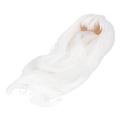 Focket Baumwollpuppenperücke, Lange Lockige Hohe Temperatur-Seidenhaarersatzstile Stilvolle Trendige Weiche Plüschperücke mit Bequemer Passform für 35-39 cm Kopfumfang (White) von Focket