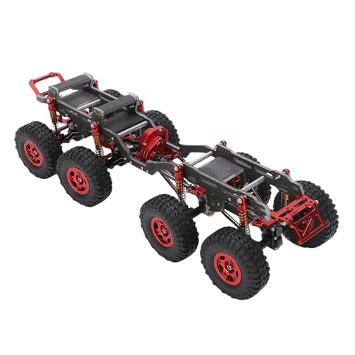 Focket Carbonfaser -RC -Fahrzeug -Chassis -Rahmen, Hochfestigkeits -leichte Upgrade für Axiales SCX24, mit Einer Niedrigeren Mittelgrafität für Verbesserte Stabilität und Leistung (Schwarz Rot) von Focket