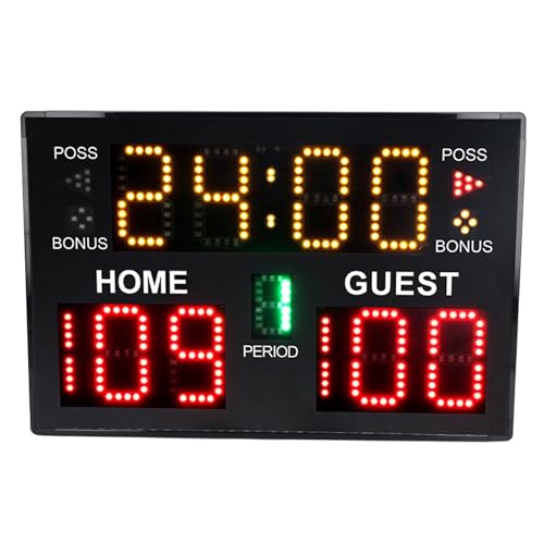 Focket Elektronische Basketball -Anzeigetafel, 11 -stellige LED Multisport Tabletop Anzeigetafel mit Fernbedienung und Zubehör für den Innenbereich Focket Elektronische Basketball -Anzeigetafel, 11 -stellige LED Multisport Tabletop Anzeigetafel mit Fernbedienung und Zubehör für den Innenbereich von Focket