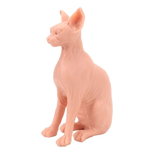Focket Haarloses Katzenmodell, Weiches Dauerhaftes Silikon Realistischer Lebensechter Sphynx Katfigur mit Elastischer Haut für Halloween -Dekorationen Foto -Requisiten von Focket