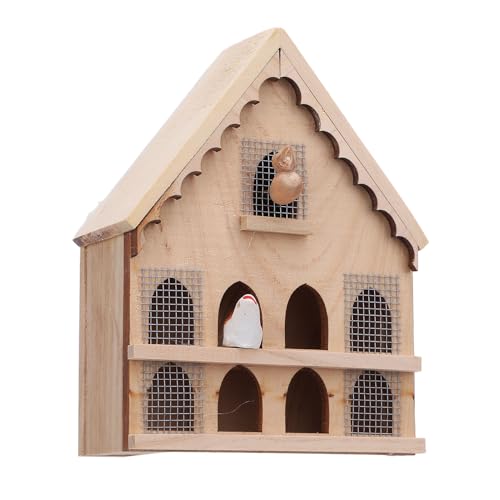 Focket Holzpuppenhaus Vogelhaus mit 2 Vögeln für 1:12 Miniaturpuppenhäuser Ausstellen Ausstellungen Zum Handwerk DIY von Focket