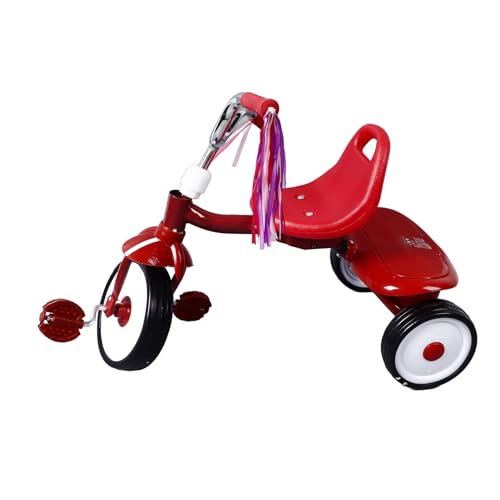 Focket Kids Dreirad, Faltbares Stahlrahmen-Kleinkind-Fahrrad mit 3 Positionen Verstellbarer Sitz- und Flip-Top-Lagerkorb für Mädchen 1-3 Jahre von Focket