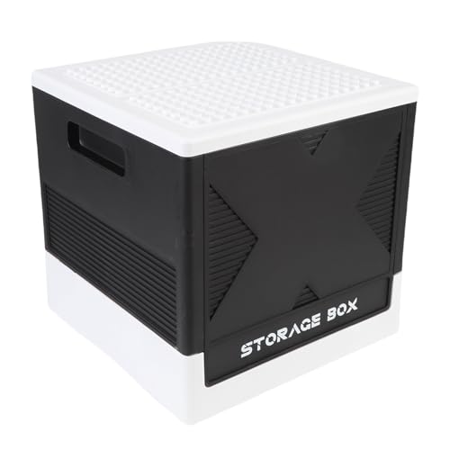 Focket Klappstaatsbox mit Großem Gebäudedeckel, 37L Stapel -Spielzeug -Aufbewahrungsbox mit Basisplatten, Faltbare Bausteine ​​Organizer Lagerbehälter für Startseite (Black) von Focket