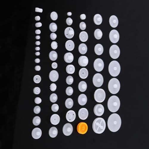 Focket Plastikgetriebe Riemenscheibe -Wurm -Kits, Tragbare -Teile, für Spielzeug -Zahnrieme, 6 Sätze, Modellzubehör für Autos Roboter, Ersatzteile, 84kinds (64 Arten Ausrüstungskit) von Focket