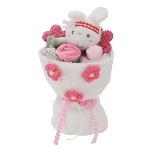 Focket Plüschspielzeug-Blumenstrauß, weiche Puppe, Kuscheltier-Geschenks mit einzigartigem Blumenstrauß-Design, als Geschenks zum Valentinstag, Geburtstag, Jahrestag, Hochzeit (White) von Focket
