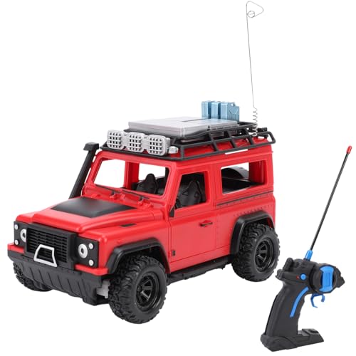Fockety 1/24 RC -Auto, Fernbedienung Spielzeugfahrzeug für ab 6 Jahren mit LED -Leuchten und Geräuschen, Alle Gelände Elektrischen Kletterwagen für Jungen Mädchen (Rot) von Fockety