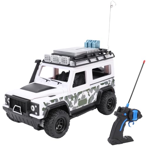 Fockety 1/24 RC -Auto, Fernbedienung Spielzeugfahrzeug für ab 6 Jahren mit LED -Leuchten und Geräuschen, Alle Gelände Elektrischen Kletterwagen für Jungen Mädchen (White) von Fockety