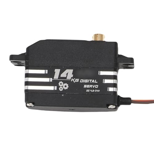 Fockety 14Kg RC Servo, Hochgeschwindigkeits-Digitalservomotor mit Kupfergetriebekomponenten, Steuerwinkel 180°, Leichtgewicht, für 1/8 1/10 1/12 RC Fahrzeuge, Roboter und Boote von Fockety