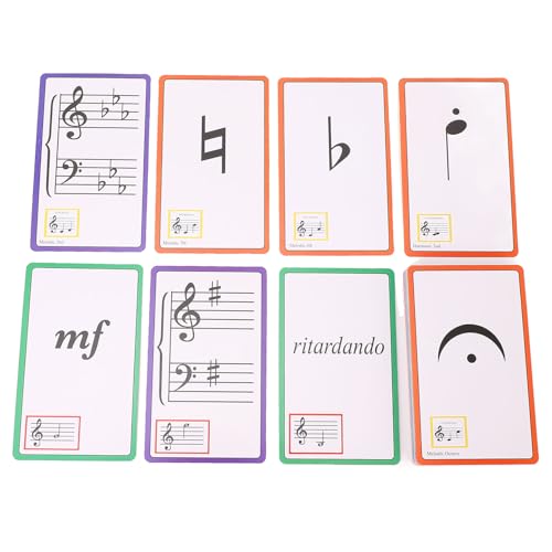 Fockety 50 Stück Musik-Lernkarten, Lernkarten mit Klaviernoten, Musikunterrichtskarten für Anfänger und Profis mit Farbcodierten Notenschlüsseln Tempodynamik, Doppelseitig Laminiert Fockety 50 Stück Musik-Lernkarten, Lernkarten mit Klaviernoten, Musikunterrichtskarten für Anfänger und Profis mit Farbcodierten Notenschlüsseln Tempodynamik, Doppelseitig Laminiert von Fockety