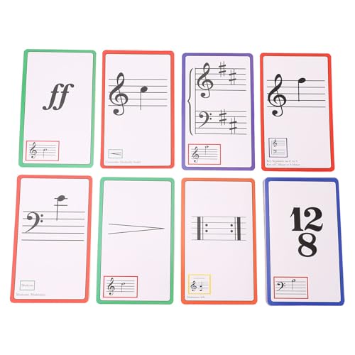 Fockety 50pcs Klaviermusik -Flash -Karten, Doppelseitige Farbcodierte Klaviertheorie -Karteikarten für Kinder und Anfänger, Musikalische Terminalogie für Klavierkinder Lernen von Fockety