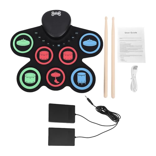 Fockety 7-teilige Tragbare Drum-Set mit Elektronischen Drum-Spielen, 9 Pads Drum Kit, -Konnektivität, Wiederaufladbarer Akku, Metronom, HiFi-Sound, Dual-Lautsprecher, Fockety 7-teilige Tragbare Drum-Set mit Elektronischen Drum-Spielen, 9 Pads Drum Kit, -Konnektivität, Wiederaufladbarer Akku, Metronom, HiFi-Sound, Dual-Lautsprecher, von Fockety