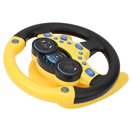 Fockety Elektrische Kinderlenkrad, Hochsimulierter Fahrcontroller MIT Licht, Hupentasten, Leistungsstarken Saugnäpf, Spielzug Zum Vorspielen von Fahrern für Fahrer für Jungen und Mäden (Yellow) von Fockety