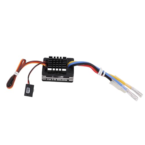 Fockety Elektronische Geschwindigkeit Regler, 80A Gebürstet RC ESC für Auto Boot Modell für 540 550 750 Motor 6,5 V5A BEC Output, Wasserdichter ESC RC Auto Geschwindigkeit Regler für RC von Fockety