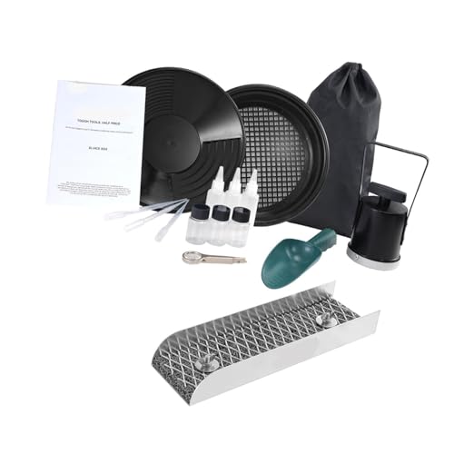 Fockety Goldwasch Set, 30 cm Lange Goldwaschrinne aus Aluminiumlegierung mit Pfannen, Sieben, Tragetasche, tragbarer Waschrinne – komplettes Set für Anfänger, Enthusiasten und Hobby Fockety Goldwasch Set, 30 cm Lange Goldwaschrinne aus Aluminiumlegierung mit Pfannen, Sieben, Tragetasche, tragbarer Waschrinne – komplettes Set für Anfänger, Enthusiasten und Hobby von Fockety