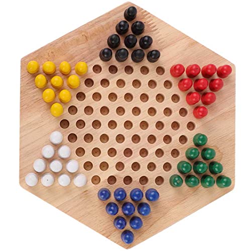 Fockety Hölzernes Chinesisches Dame-Set, Heller Farbdruck, Glattes Lernbrett, Klassische Chinesische Dame mit Sockel, für Familienspaß, Eltern-Kind-Beziehung von Fockety