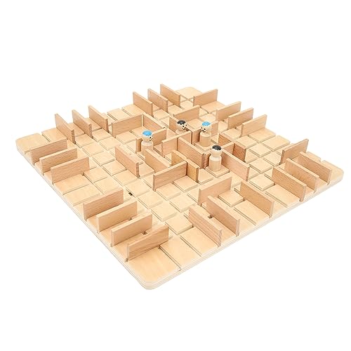 Fockety Holzschach-Set, 10.2x10.2X 0,4 Zoll Tragbares Reiseschachspiel, Anfänggerschach-Set Für-Set, Erwachsen, Holzstrategie-Figur-Schmachfiguren-Set für Familiennischinterktion von Fockety
