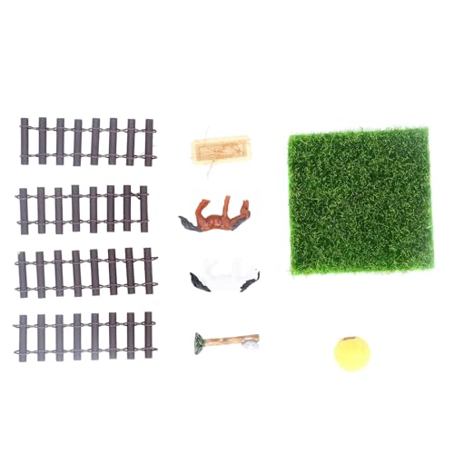 Fockety PUPPENHAUS Rennbahn, 1: 12 Maßstab Kunststoff Massivholz Hohe Simulation Miniatur PFerDestall HandgeferTight Exquisites Details Lebendige Miniatur Scheune Bauernhof (Brown) von Fockety